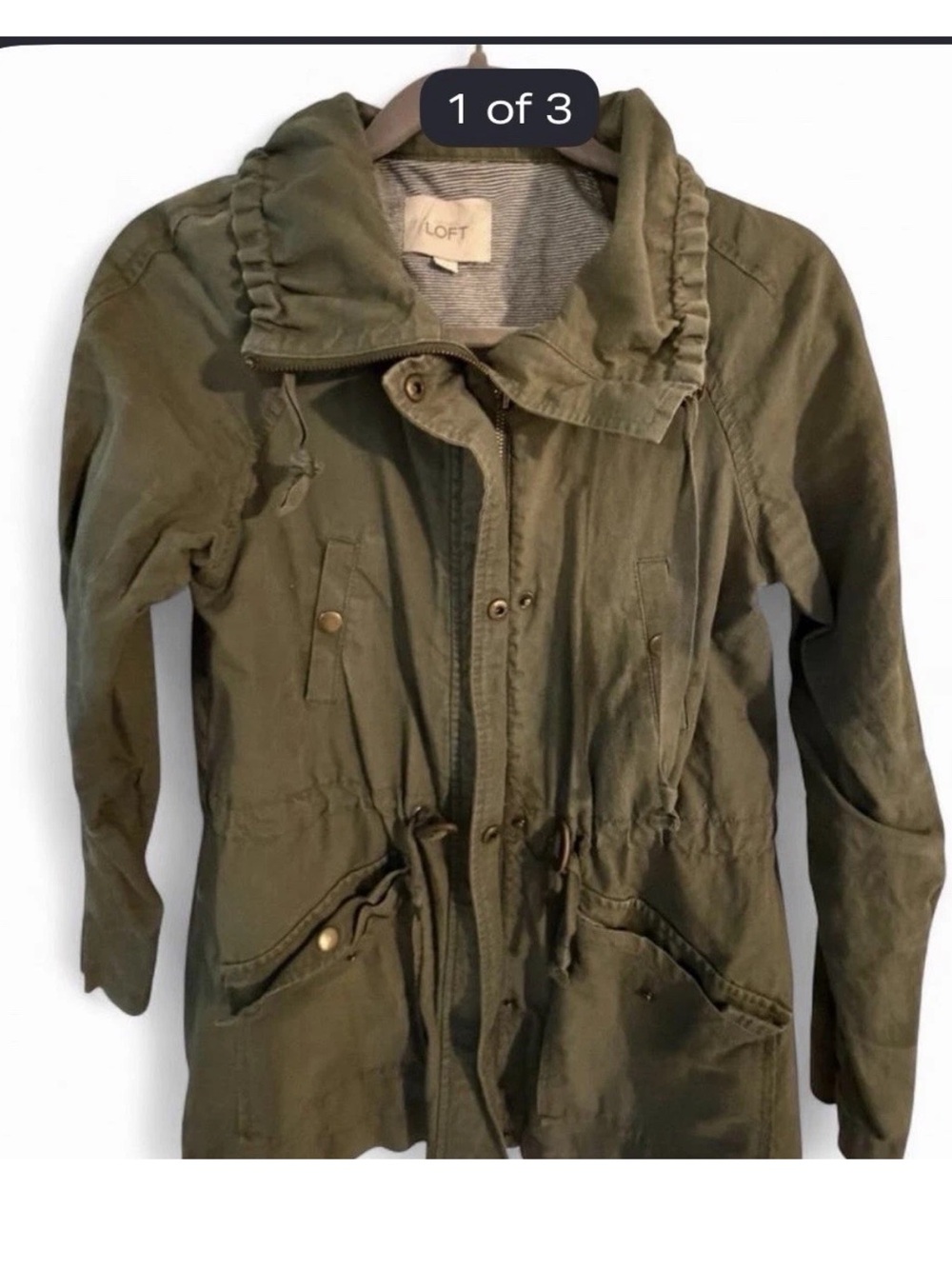 LOFT Olive Utility Drawstring Jacket